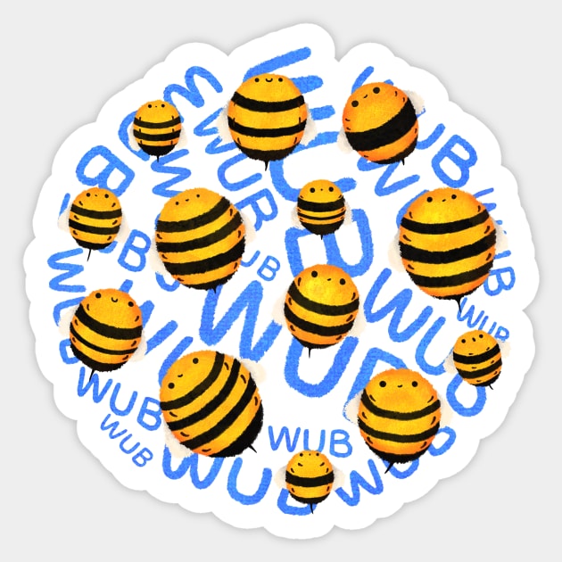 Onomatobee-a Sticker by Surplusweird